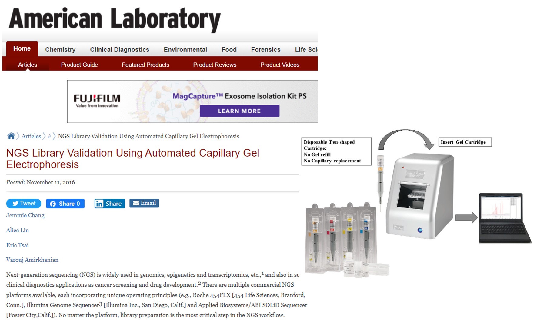 NGS Library Validation Using Automated Capillary Gel Electrophoresis _ American Laboratory