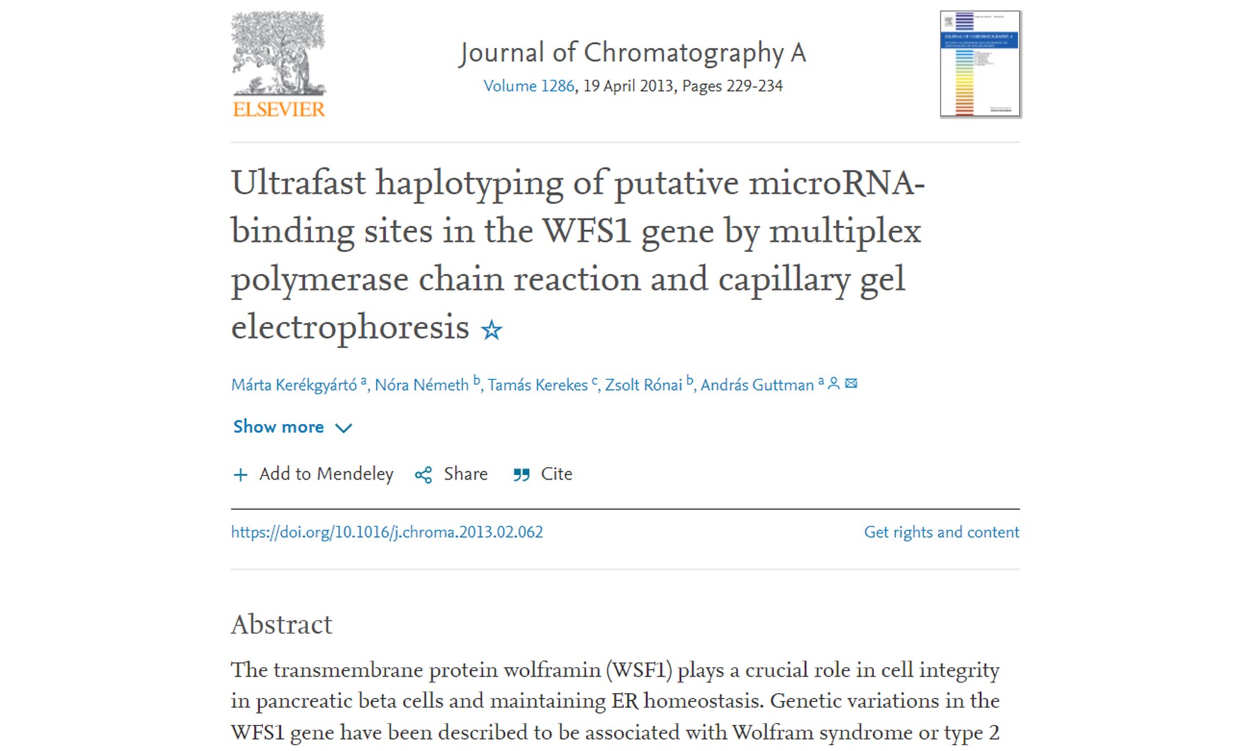 Ultrafast haplotyping of putative microRNA-binding sites in the WFS1 gene by multiplex PCR